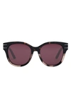 Dior Signature B6f Rounded Acetate Butterfly Sunglasses In Dark Havana