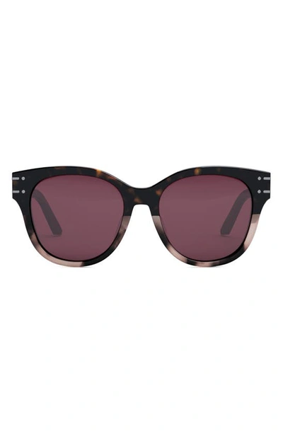Dior Signature B6f Rounded Acetate Butterfly Sunglasses In Dark Havana