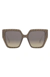 Fendi Baguette 55mm Gradient Butterfly Sunglasses In Brown/brown Gradient