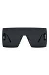 Dior 30montaigne M1u Rimless Metal Shield Sunglasses In Black / Grey