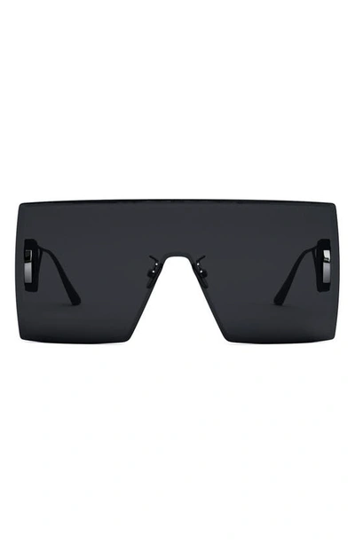 Dior 30montaigne M1u Rimless Metal Shield Sunglasses In Shiny Gumetal / Smoke