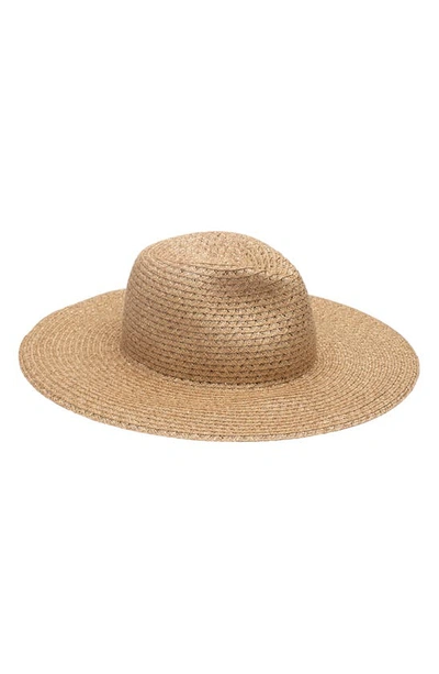 Eugenia Kim Emmanuelle Packable Open-weave Fedora Hat In Camel Gold