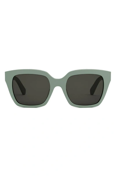 Celine Square Acetate Sunglasses In Light Green