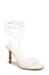 Veronica Beard Cabot Strappy Ankle-wrap Sandals In Coconut