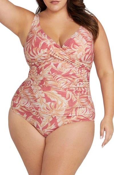 Artesands Plus Size Delacroix One-piece Swimsuit In Coral