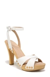 Veronica Beard Lamont Leather Crisscross Clog Sandals In White