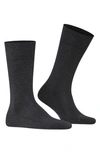 Falke Sensitive London Cotton Blend Solid Socks In Ant Melange
