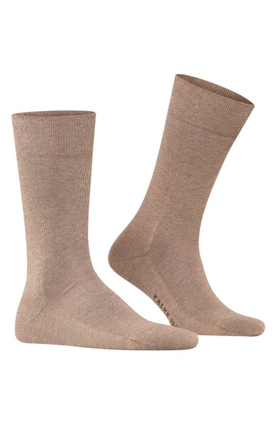 Falke Sensitive London Cotton Blend Solid Socks In Nutmeg Melange