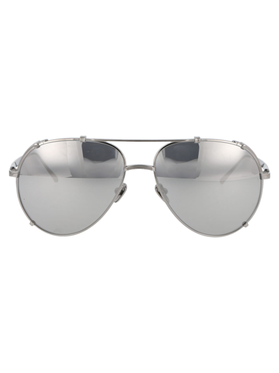 Linda Farrow Sunglasses In White Gold Platinum