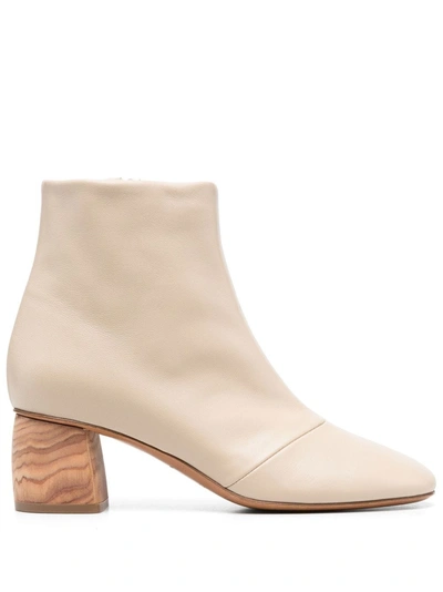 Forte Forte Wooden-heel Ankle Boots In White
