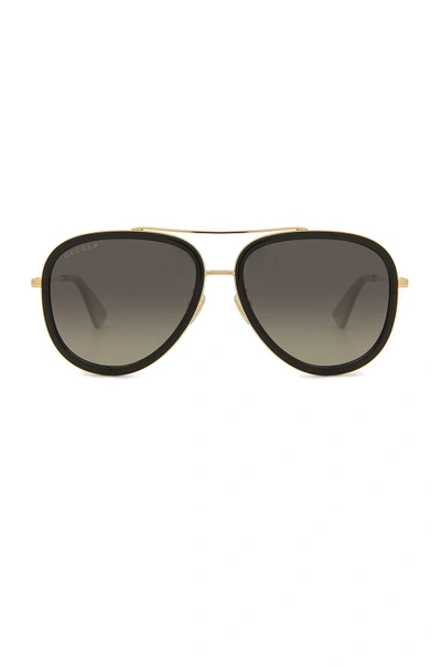 Gucci Aviator In Gold & Grey