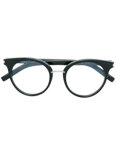 Saint Laurent Round Frame Glasses In Black