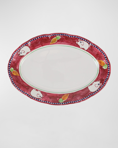 Vietri Melamine Campagna Porco Oval Platter In Multicolor