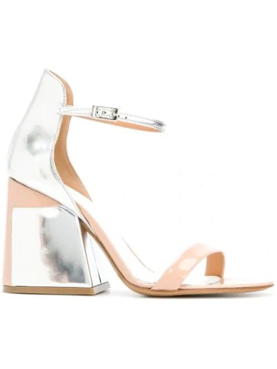 Maison Margiela Contrast Open-toe Sandals In Silver/nude