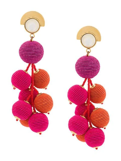Lizzie Fortunato Multicolor Hanging Drop Earring In Pink