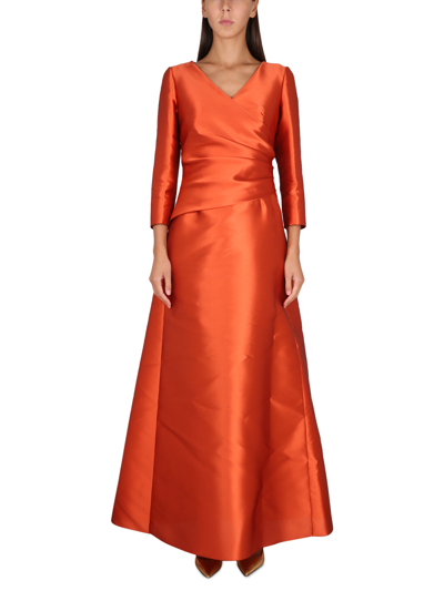 Alberta Ferretti Silk Blend Dress In Red