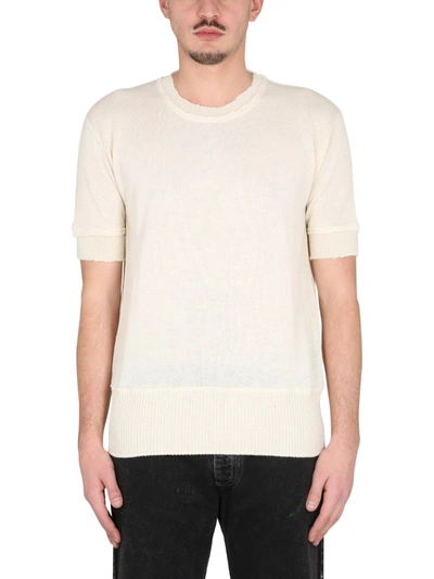 Maison Margiela Wool Blend Sweater In White