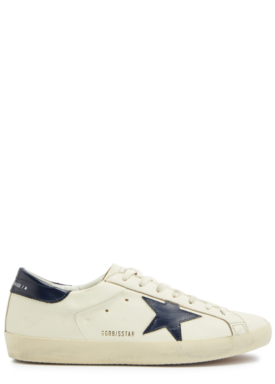 Golden Goose Superstar Distressed Leather Trainers In Beige