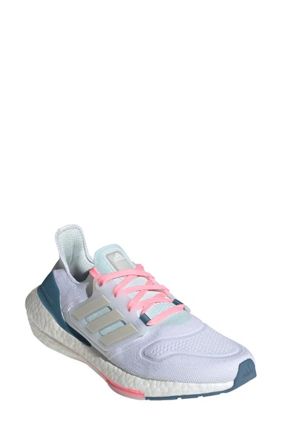 Adidas Originals Ultraboost 22 W Running Shoe In White/ Grey/ Blue