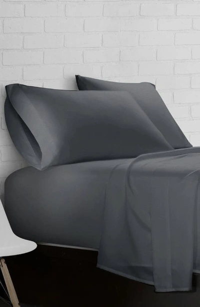 Ella Jayne Home Aqua Super Soft Triple Brushed Microfiber 4-piece Full Sheet Set In Charcoal