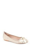 Patricia Green St. Tropez Bow Raffia Flat In Gold