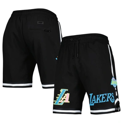Pro Standard Black Los Angeles Lakers Washed Neon Shorts
