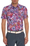 Robert Graham Roxberry Floral Performance Polo In Pink