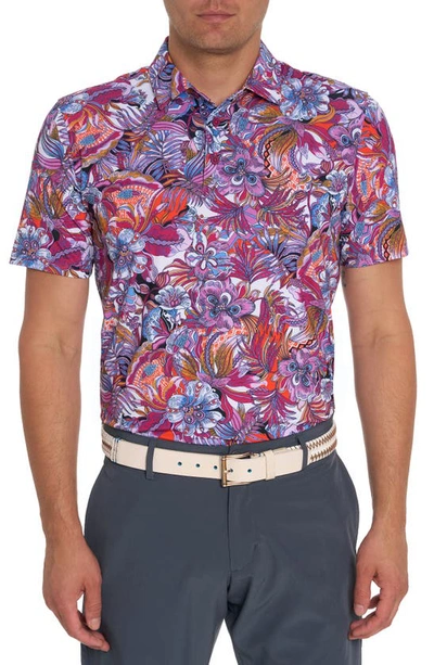 Robert Graham Roxberry Floral Performance Polo In Pink