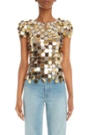 Rabanne Paillette Top In Argento