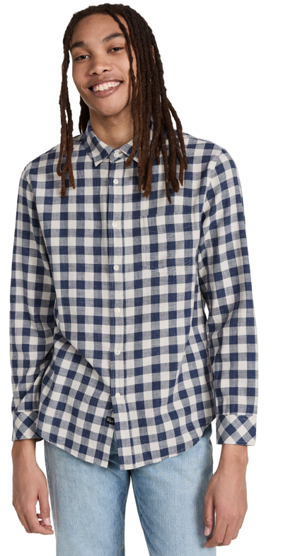 Rails Wyatt Relaxed Fit Gingham Cotton Button-up Shirt In Viking Blue Grey Melange