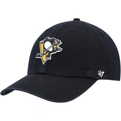47 ' Black Pittsburgh Penguins Team Clean Up Adjustable Hat
