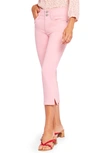 Nydj Chloe Hollywood Side Slit Capri Jeans In Pink