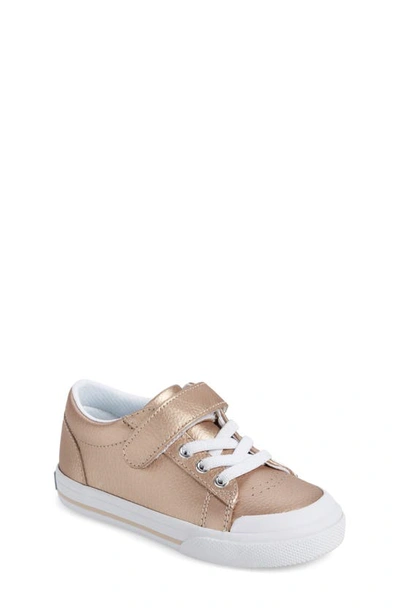 Footmates Kids' Reese Sneaker In Rose Gold Leather