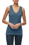 Michael Stars Maya Cotton V-neck Tank In Pebble