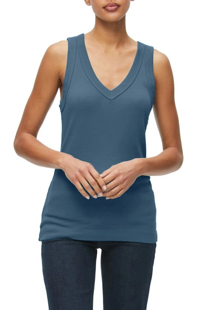 Michael Stars Maya Cotton V-neck Tank In Pebble