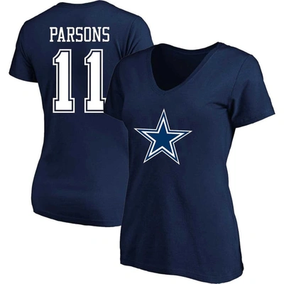 Fanatics Micah Parsons Navy Dallas Cowboys Plus Size Fair Catch Name & Number V-neck T-shirt