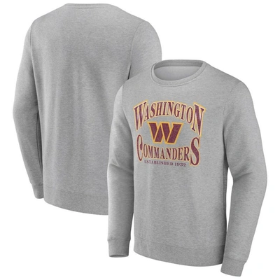 Fanatics Branded Heather Gray Washington Commanders Playability Pullover Sweatshirt