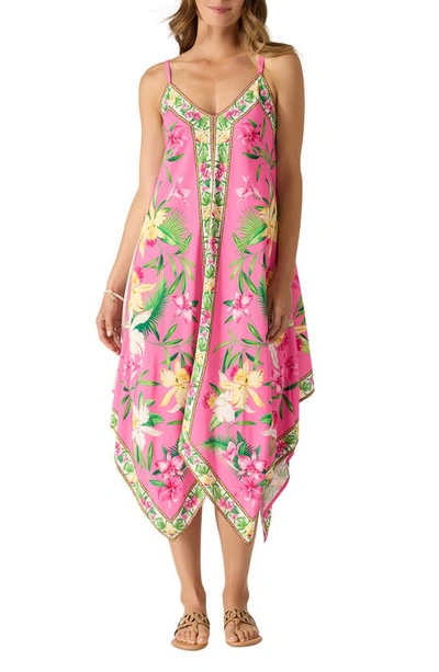 Tommy Bahama Orchid Garden Scarf Cover-up Dress In Preppy