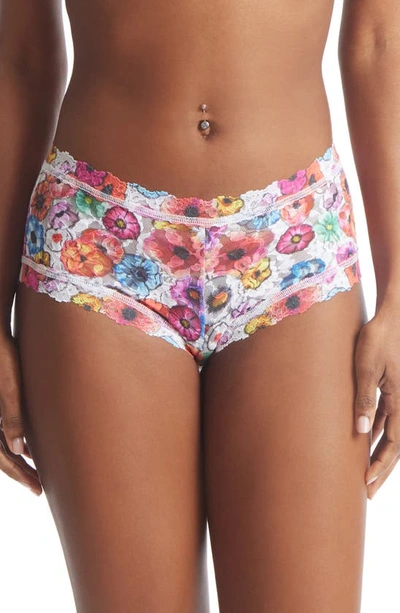 Hanky Panky Print Lace Boyshorts In Linger Awhile