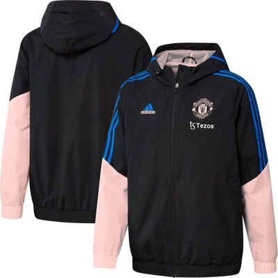 Adidas Originals Adidas Black Manchester United Training All-weather Raglan Full-zip Hoodie Jacket