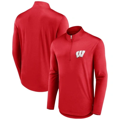 Fanatics Branded Red Wisconsin Badgers Tough Minded Quarter-zip Top