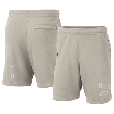 Nike Cream Ohio State Buckeyes Fleece Shorts In Brown