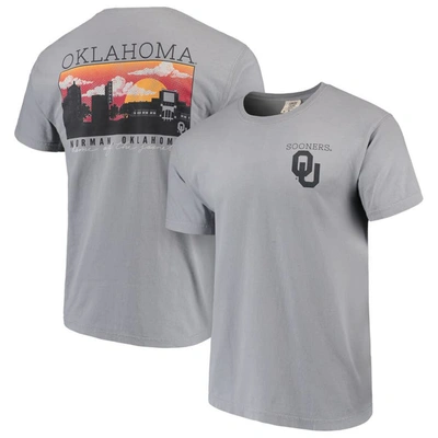 Image One Gray Oklahoma Sooners Comfort Colors Campus Scenery T-shirt