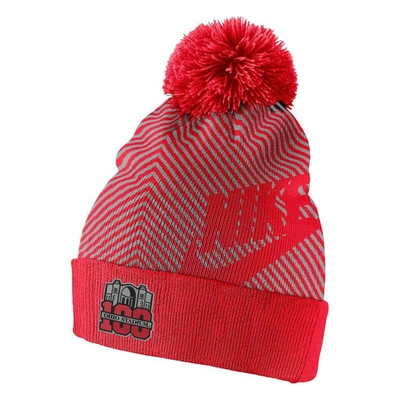 Nike Scarlet Ohio State Buckeyes 100th Anniversary Ohio Stadium Cuffed Knit Hat With Pom
