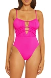 Becca Santorini One-piece Swimsuit In Pink Flambe