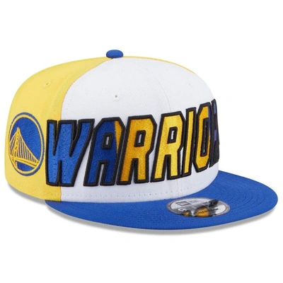 New Era Men's  White, Royal Golden State Warriors Back Half 9fifty Snapback Hat In White,royal