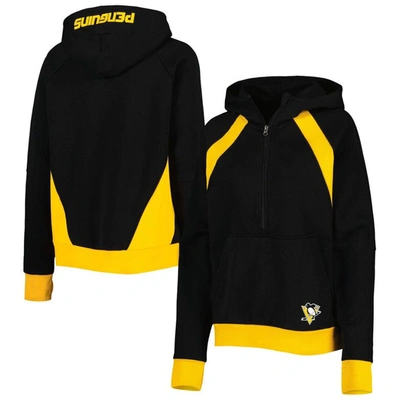 Starter Black Pittsburgh Penguins Wishbone Half-zip Hoodie