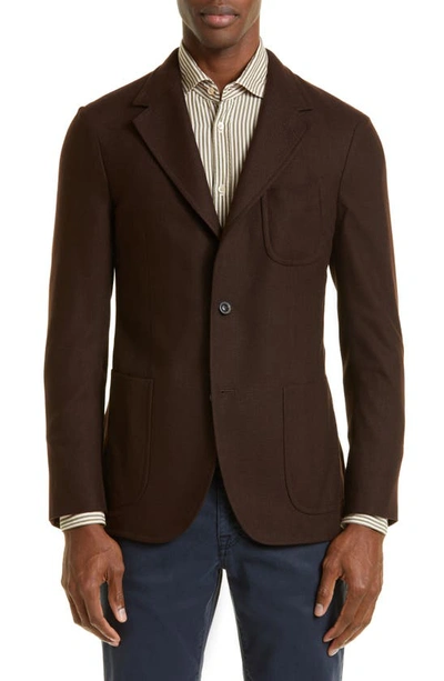 Boglioli Herringbone Silk Sport Coat In Tan