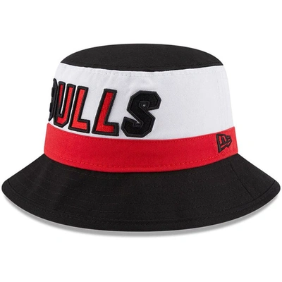 New Era Men's  White, Black Chicago Bulls Back Half Bucket Hat In White,black