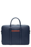 Maverick & Co. Manhattan Deluxe Leather Briefcase In Navy